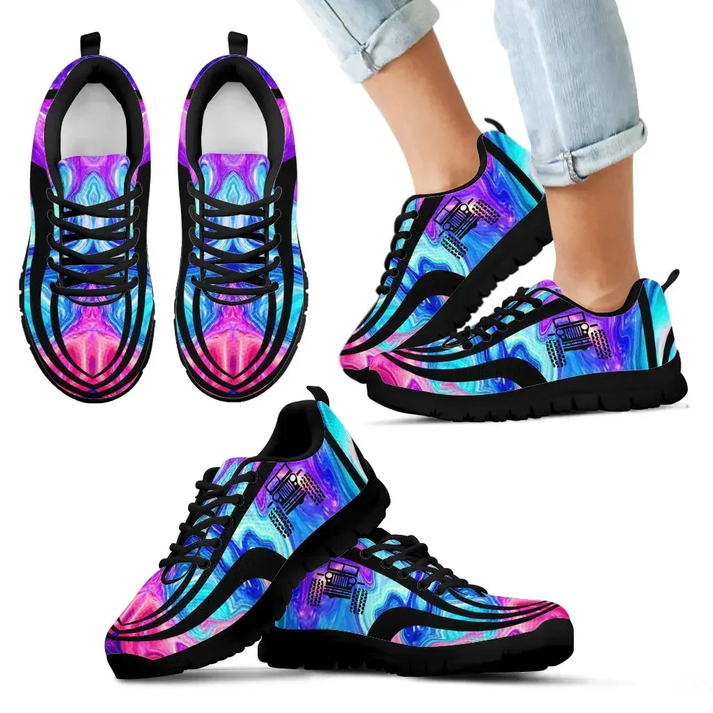 

Trendy Iridescent Car Design Summer Breathable Mesh Sneakers Nurse Casual Shoes Lightweight Lace up Flat Shoes 2023