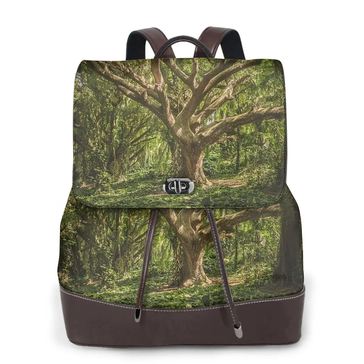Magic Green Tree Bookbag School Student Bags Hiking Travel Daypack for Women Fashion Derma Backpack