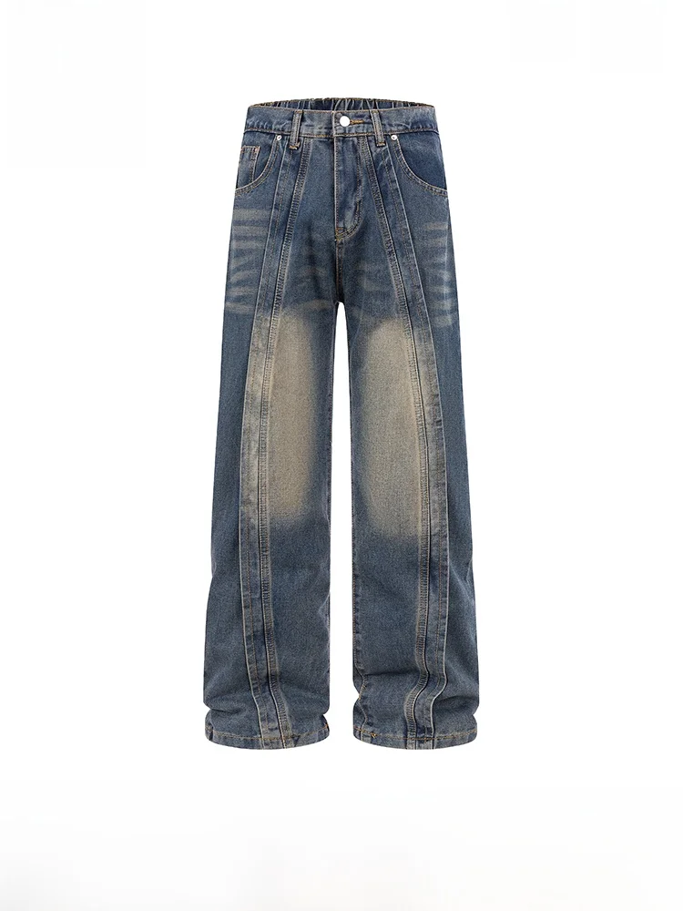 

Американские джинсовые джинсы в стиле ретро, мужские весенне-летние свободные прямые брюки с широкими штанинами, крутые Haome Teenage Faion