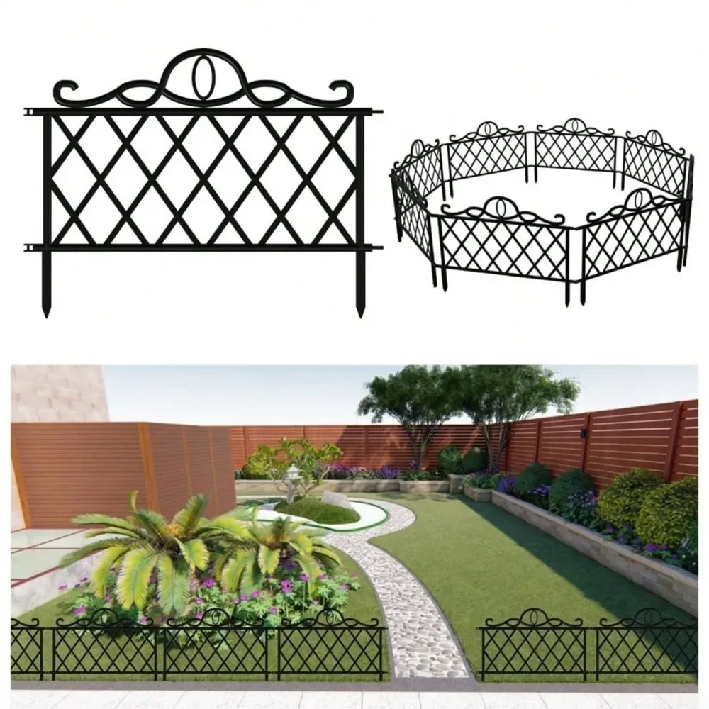

Garden Fence And Animal Isolation Fence, Decorative Plastic Garden Edge Fence Suitable For Dogs, Rabbits, Cats, Outdoor Coated