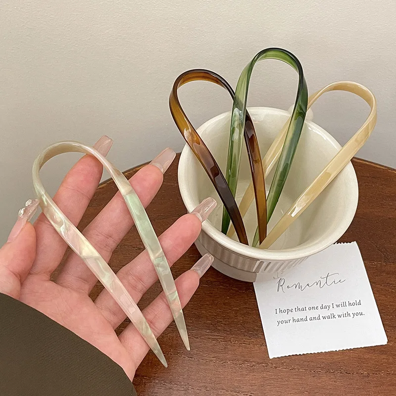 

Fashion Colorful Acetate Hair Stick Clips For Women Girls Temperament Ponytail Barrettes Hairpins Headwear Hair Accessories 2023