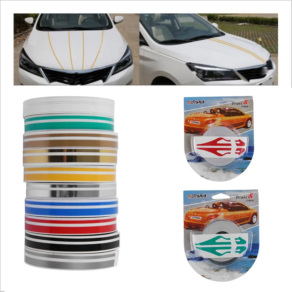 Fashion Multicolor Waist Line Car Body Decal Pinstripe Steamline  Vinyl Sticker Double Line Tape