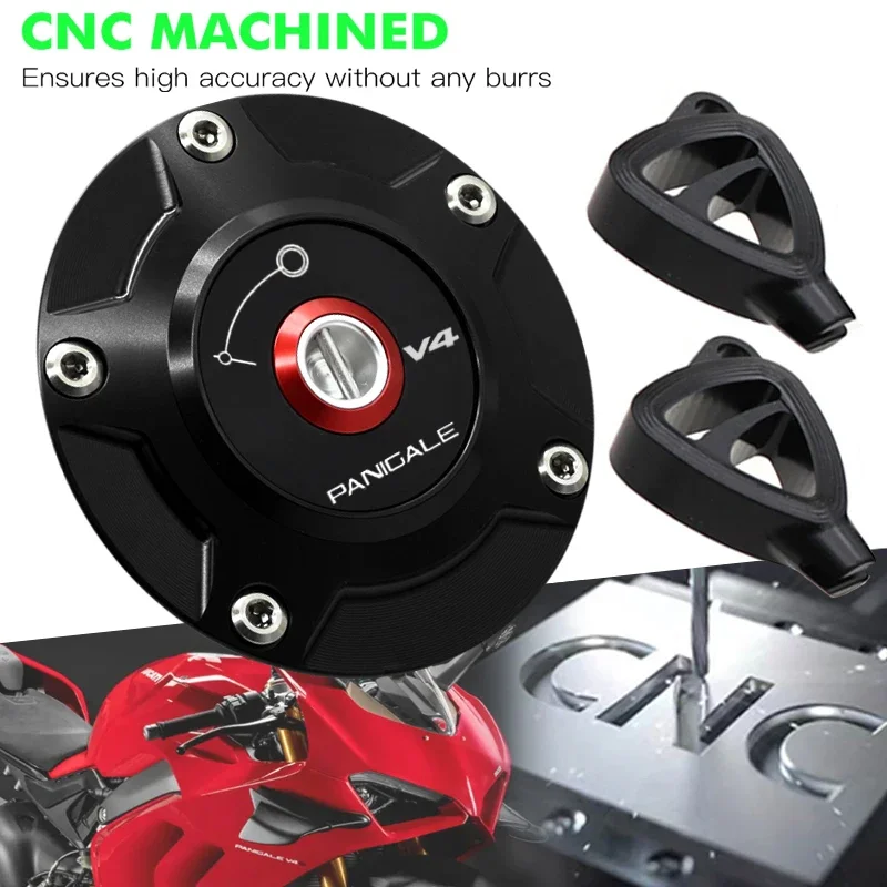 2024 New Style For DUCATI Panigale V4 V4S V4R Streetfighter V4 S Fuel Tank Cap With Key Airbox Cover Motorcycle Accessories