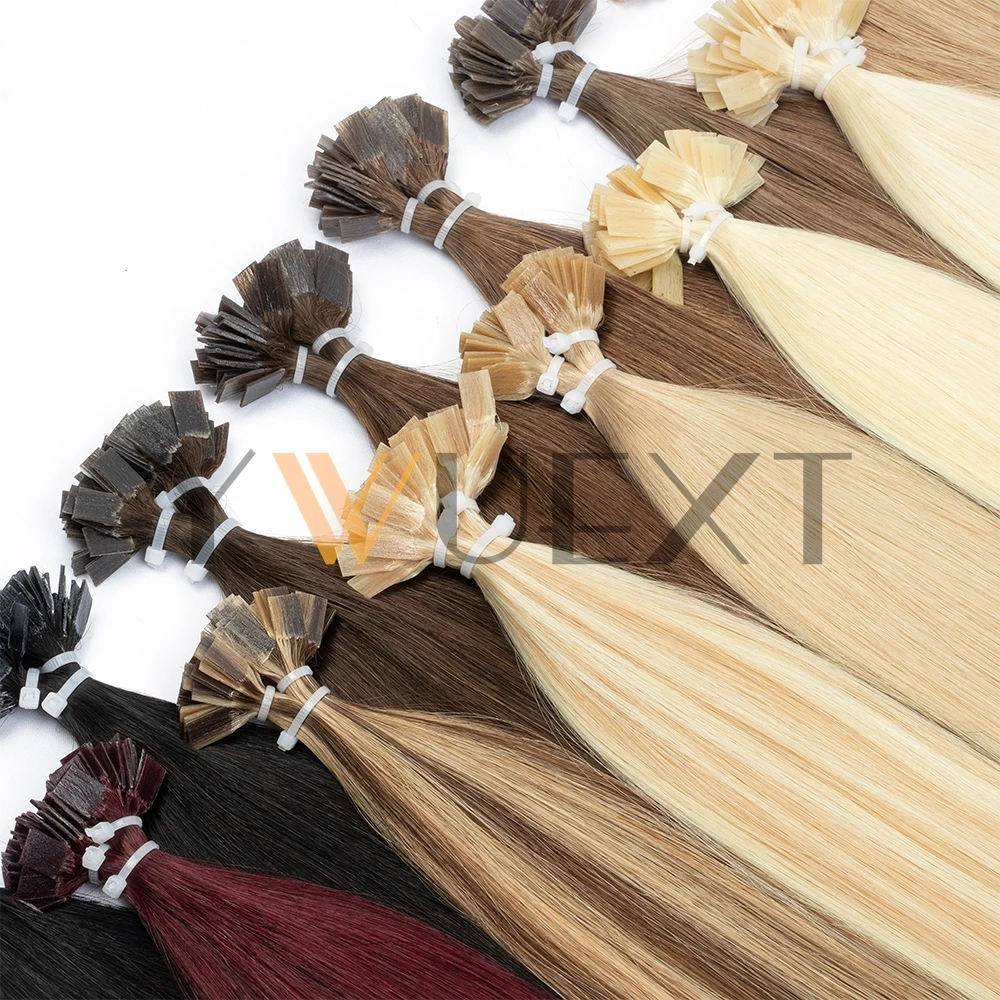 طرف مسطح وصلات شعر شعر الإنسان 12 ''-20'' الكيراتين تلميح الساخن الانصهار وصلة إطالة شعر طبيعي ضوء الوزن رقيقة ينتهي 30 جرام/الحزمة