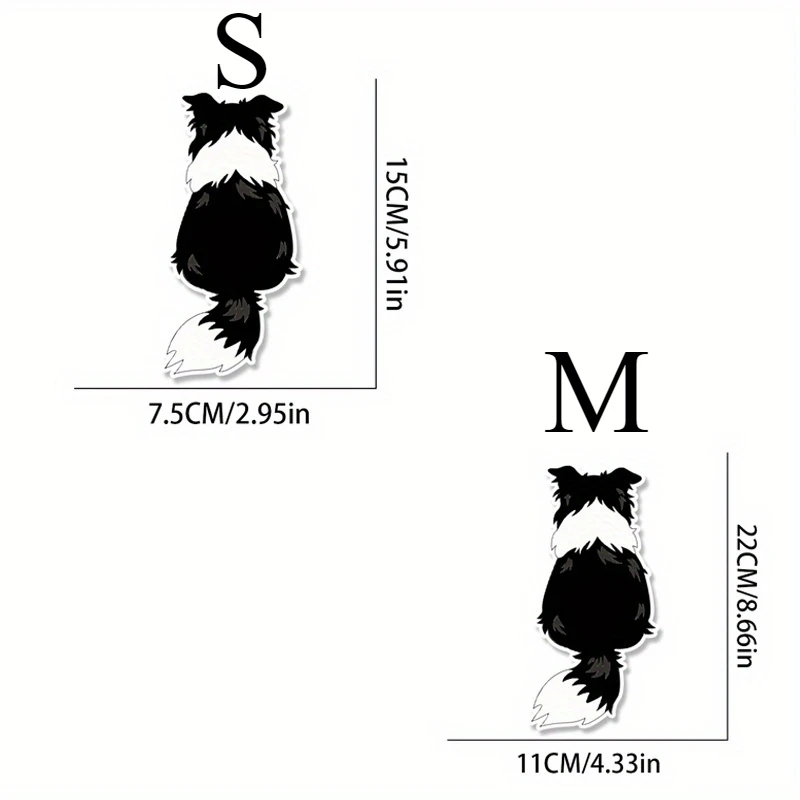 1PC Cute Border Collie Car Stickers Waterproof for Auto Rear Window Body Trunk Vinyl Decals Funny Pupply Vehicle Decoration