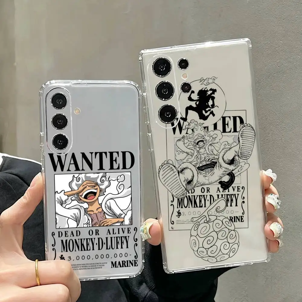 A-Anime Ones Pieces Nika Luffys  Phone Case For Samsung S25,S24,S21,S22,S23,S30,Ultra,S20,Plus,Fe,Note,10,9,5G Transparent Cover