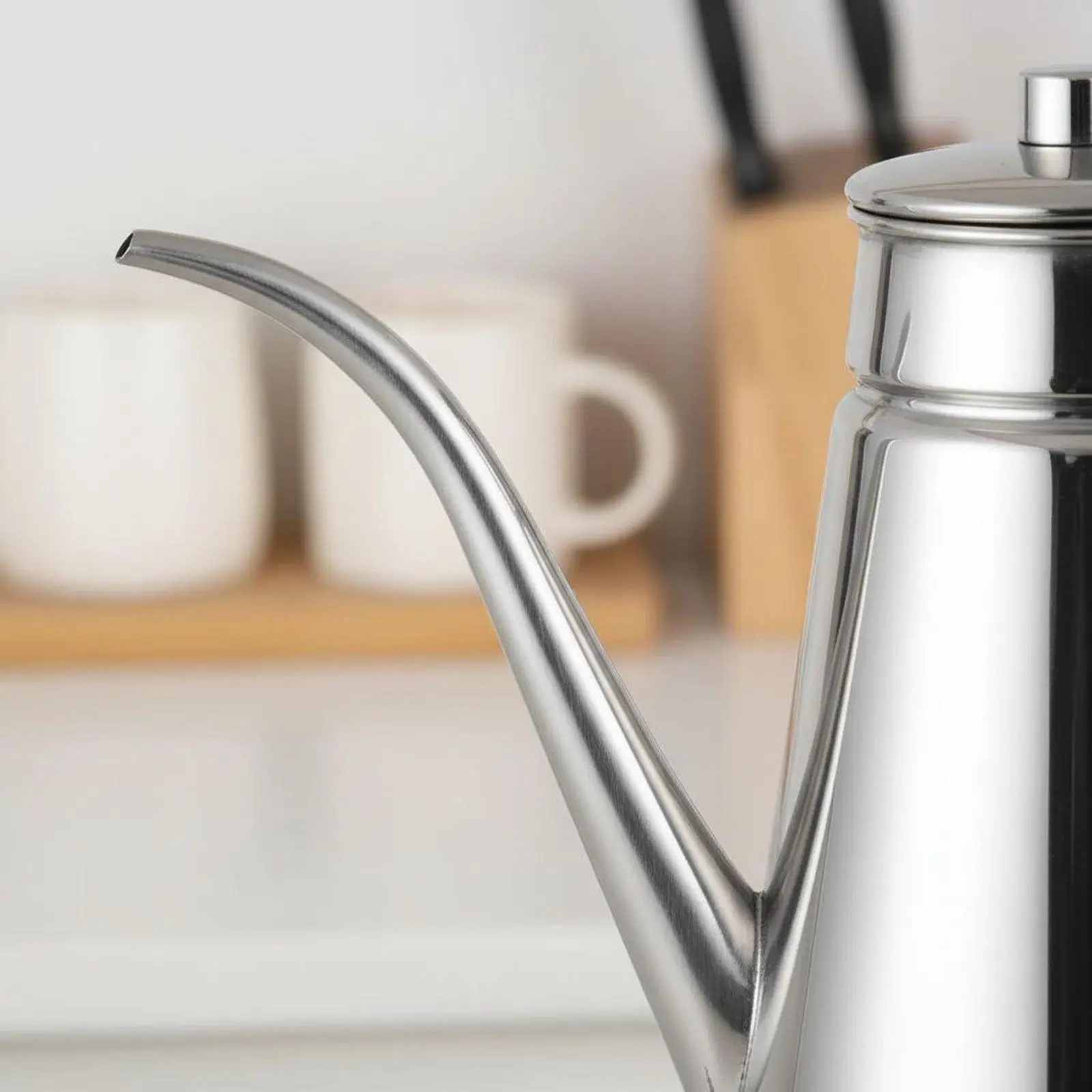 Kitchen Oil Dispenser Bottle Stainless Steel Gooseneck Spout Leak Resistant Oil Cruet for Olive Oil Soy Sauce Vinegar Cold Water