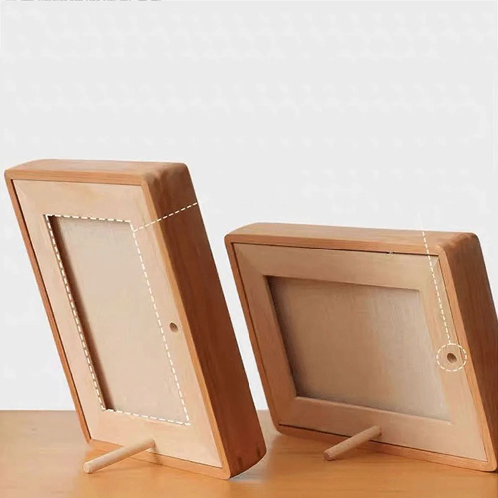 Rounded Corner Solid Wood Double Picture Frame 6 8 Inch Tabletop Wall Mount Photo Holder Couple Memory Home Decor Gift