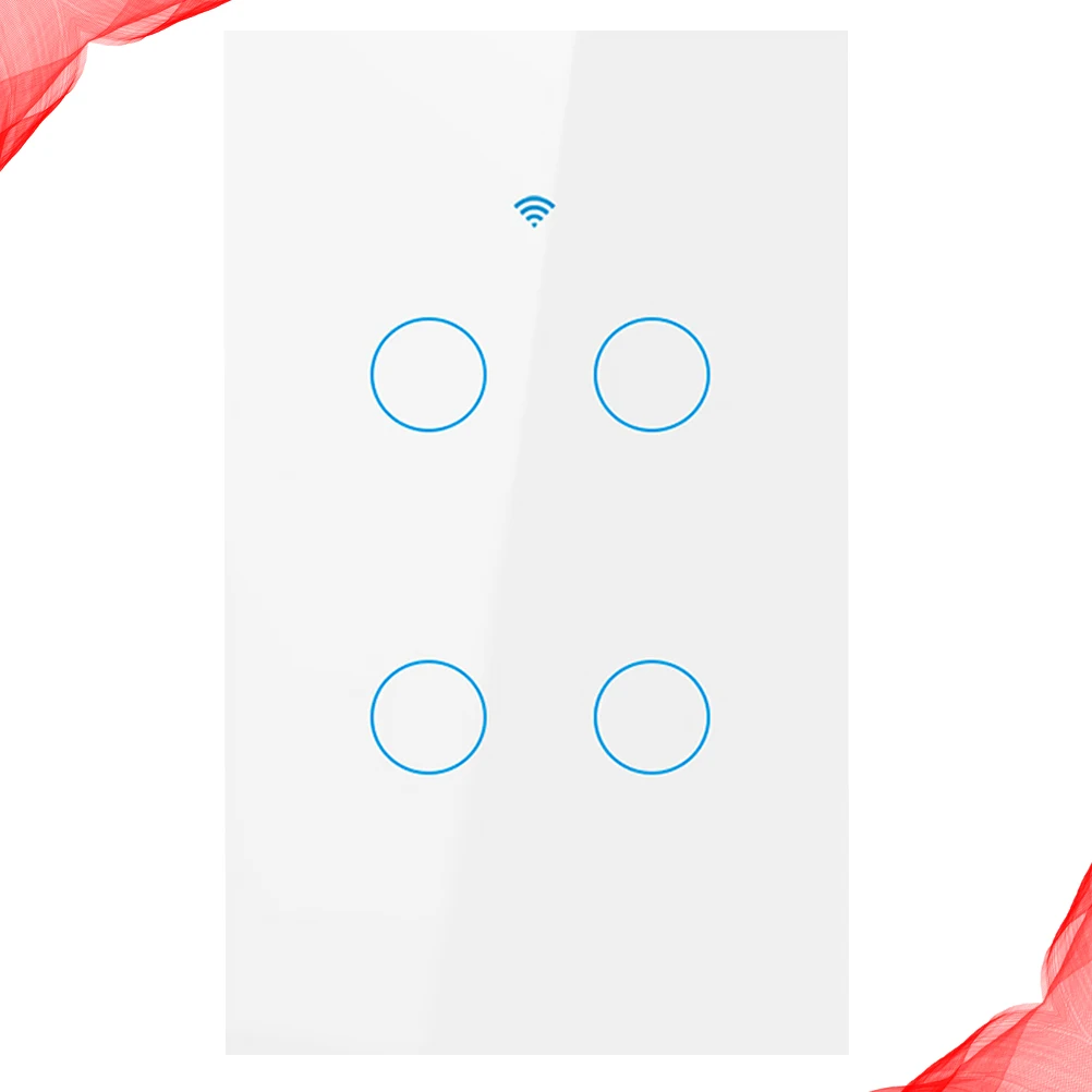 

110~250V Wireless Wireless LED Light Smart Touch Screen Compatible for APP 1/2/3 Gang (White, Four Design)