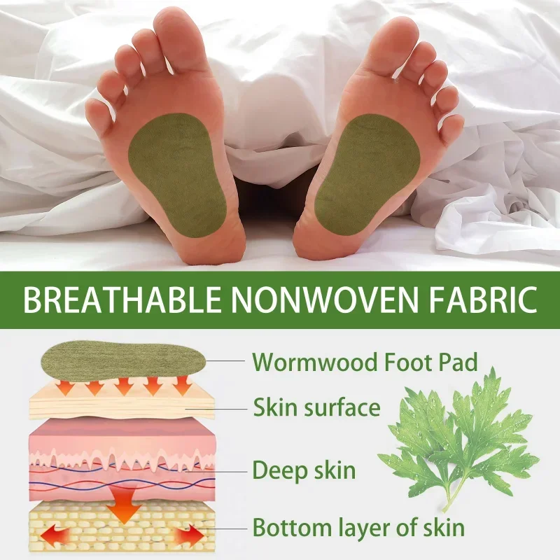 Wormwood Foot Patch Relieve Body Stress Improve Blood Circulation Slimming Product Foot Care Weight Loss Fat Burning Patch