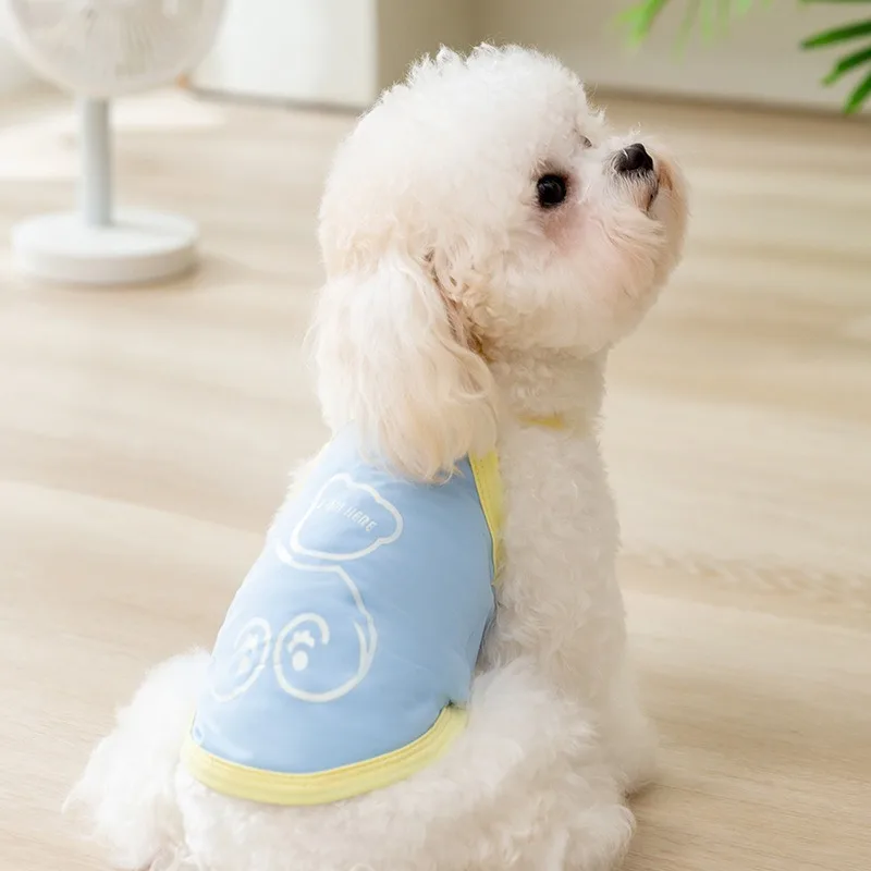 Summer New Dog Clothes Cute Glow-in-the-dark Bear Sun Vest Pet Cool Feeling Sling Teddy Small Dog Cute T-shirt XS-XL