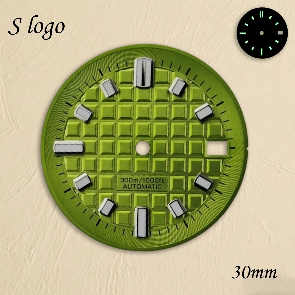 New Slogo dial fresh small square literal mechanical modification dial compatible with Japanese NH35 movement watch accessories