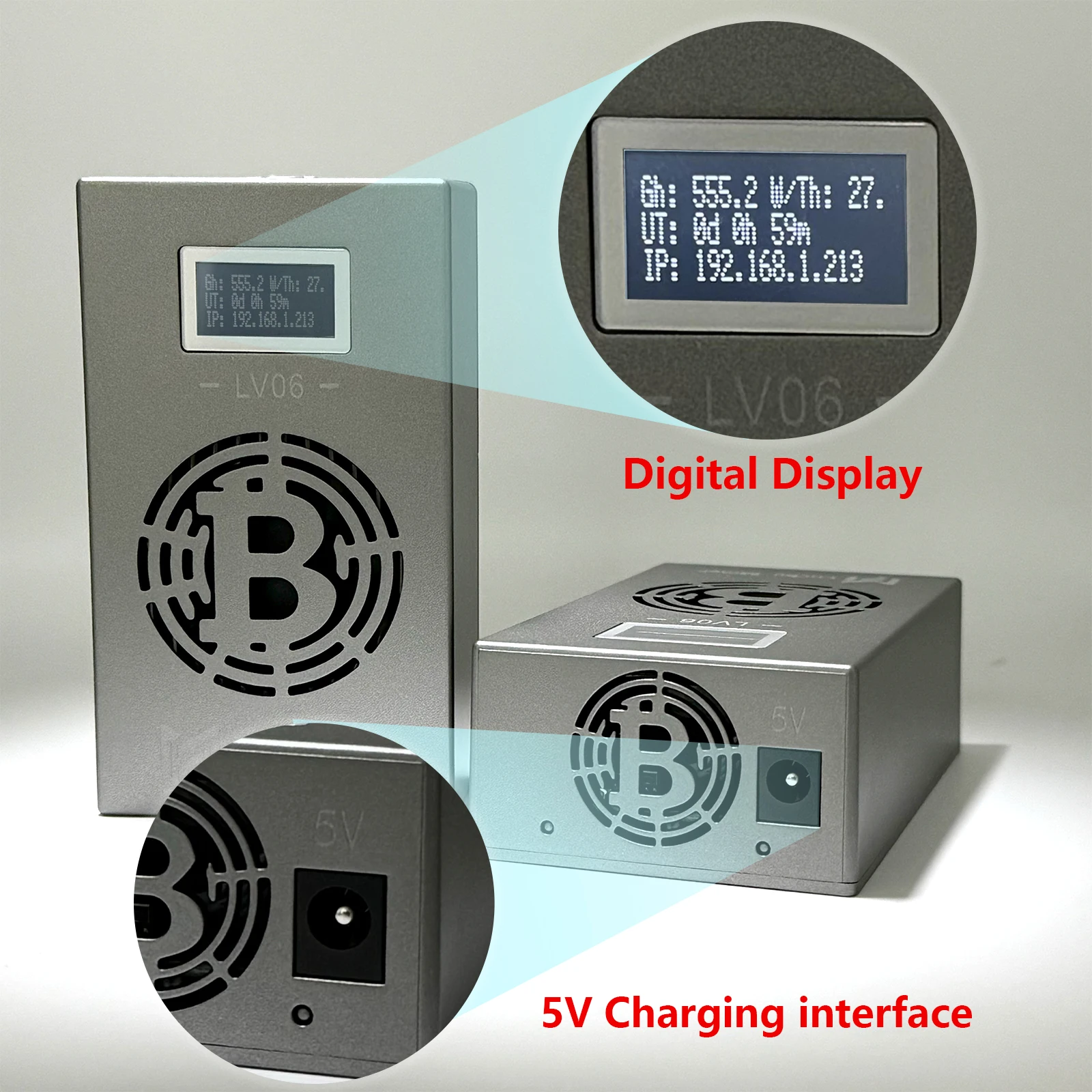 Lucky Miner LV06 Bitcoin Miner Machine ASIC Mining BTC BCH BSV DGB 500GH/S SHA256 bm1366 Solo Miner Lotto Device Crypto Mining