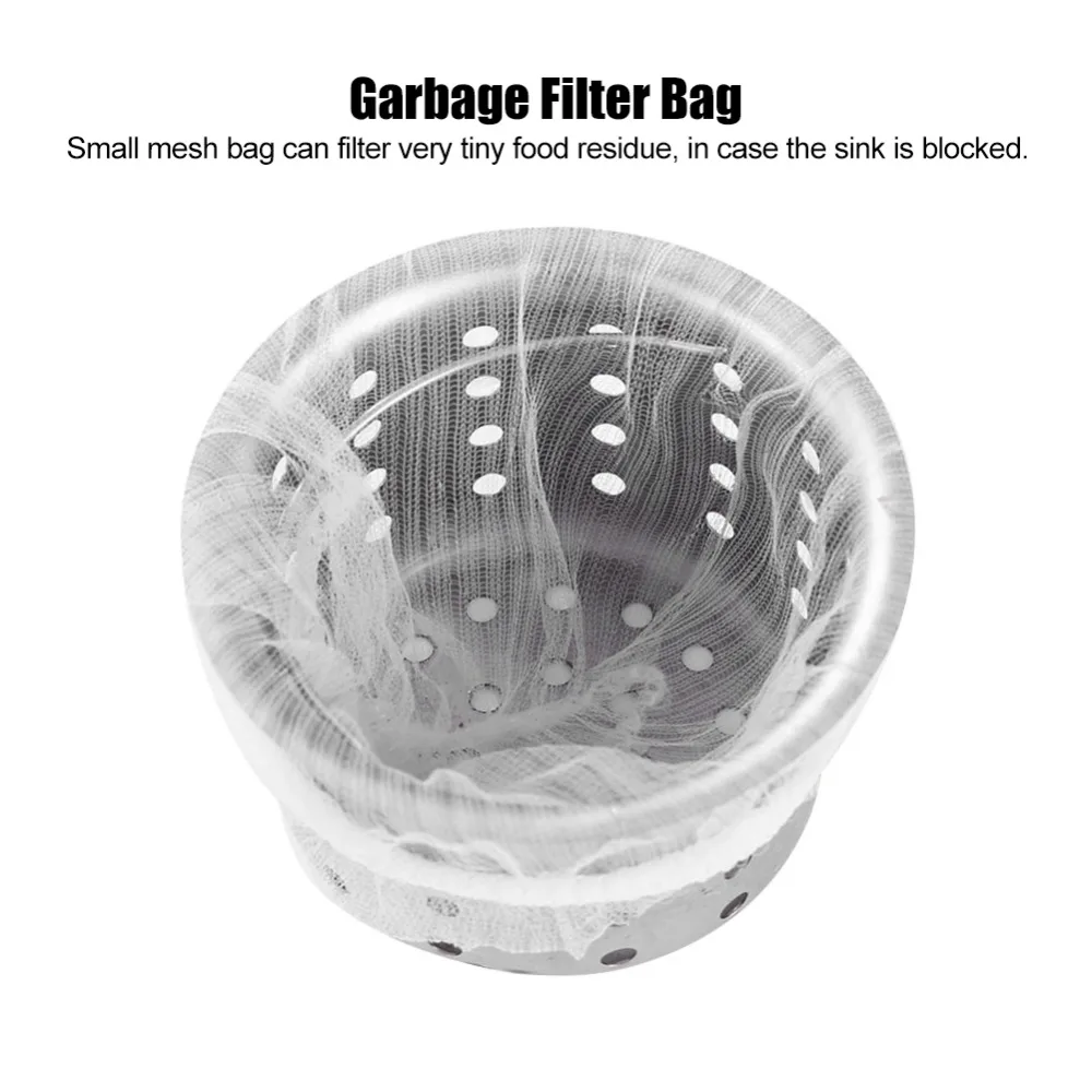 200pcs Convenient Fine Mesh Net Sink Mesh Bag Kitchen Sink Strainer Bag Disposable Garbage Disposal Bag Kitchen