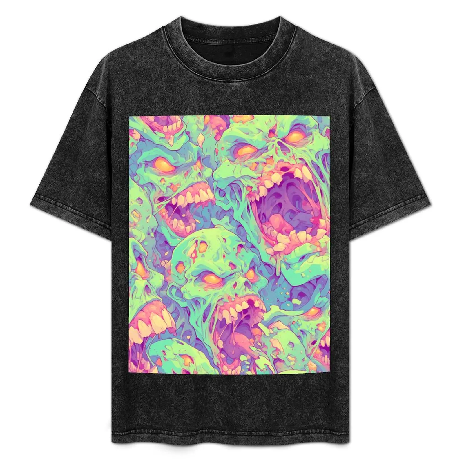 Zombie Terror: Gruesome Head Pattern T-Shirt Novelty Graphic Tee Shirt
