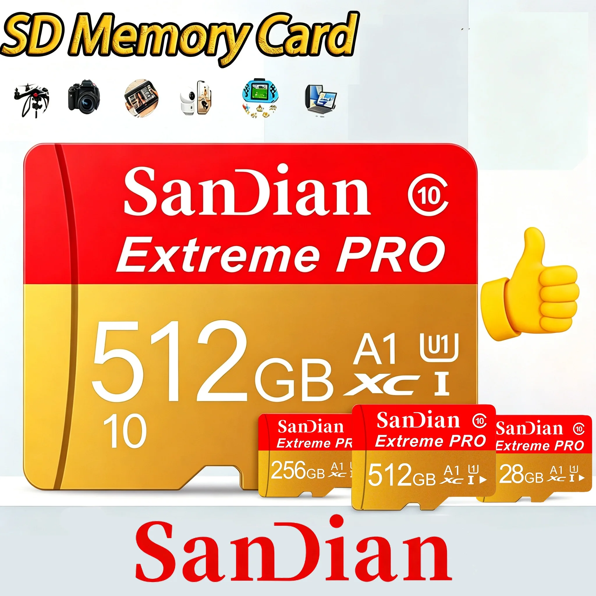 Micro TF SD Card Memory Card TF Cards SD Cards 32GB 64GB 128GB 256GB V60 Shockproof High Speed 4K for Gaming Smartphone