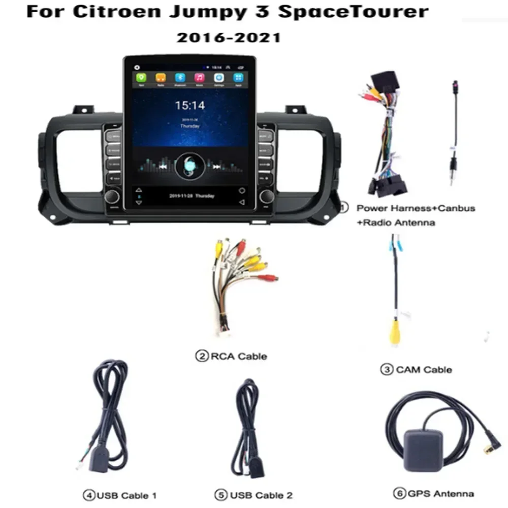 5G LTE Android 13 Tesla pantalla Vertical Radio de coche estéreo para Citroen Jumpy 3 SpaceTourer Peugeot Expert Toyota Proace 2016-2035