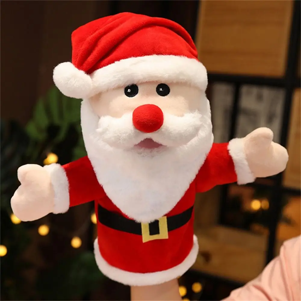 Grote handpop Kerstcadeaus Vingerpoppen Speelgoed Cadeau Handpop Kerstman Elanden Dierenkop Marionet Kerstpoppen