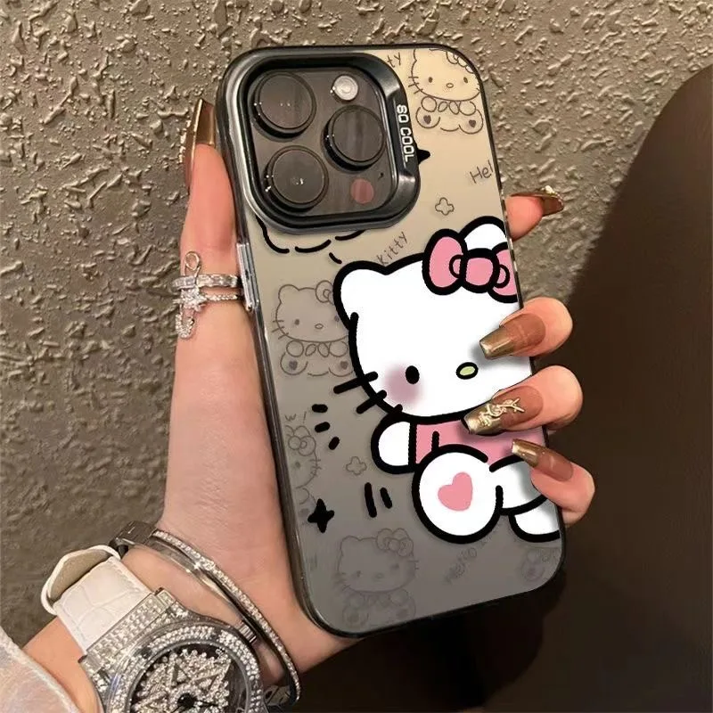 For Huawei Pura 70 P60 Pro P30 Nova 12i 11 SE 9 Hello Kitty Lens Circle Candy Skin Hard Phone Case for Honor X7A X8 X9B 90 Lite