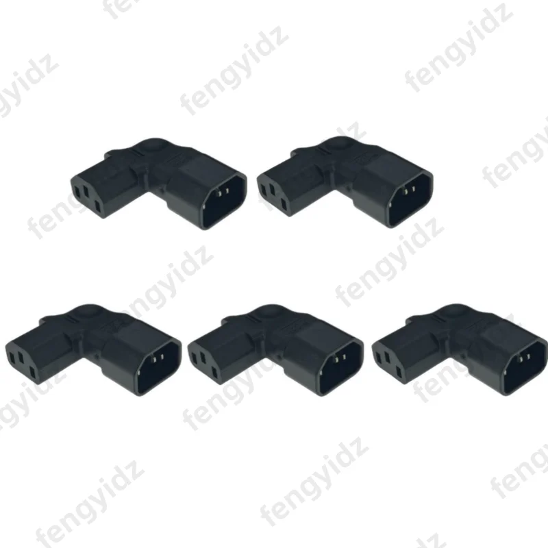 IEC 320 C14 auf C13 linker rechtwinkliger AC-Adapter IEC 3-poliger IEC 320 3-poliger Stecker auf Buchse, verlängerter 90-Grad-Winkel-AC-Konverter