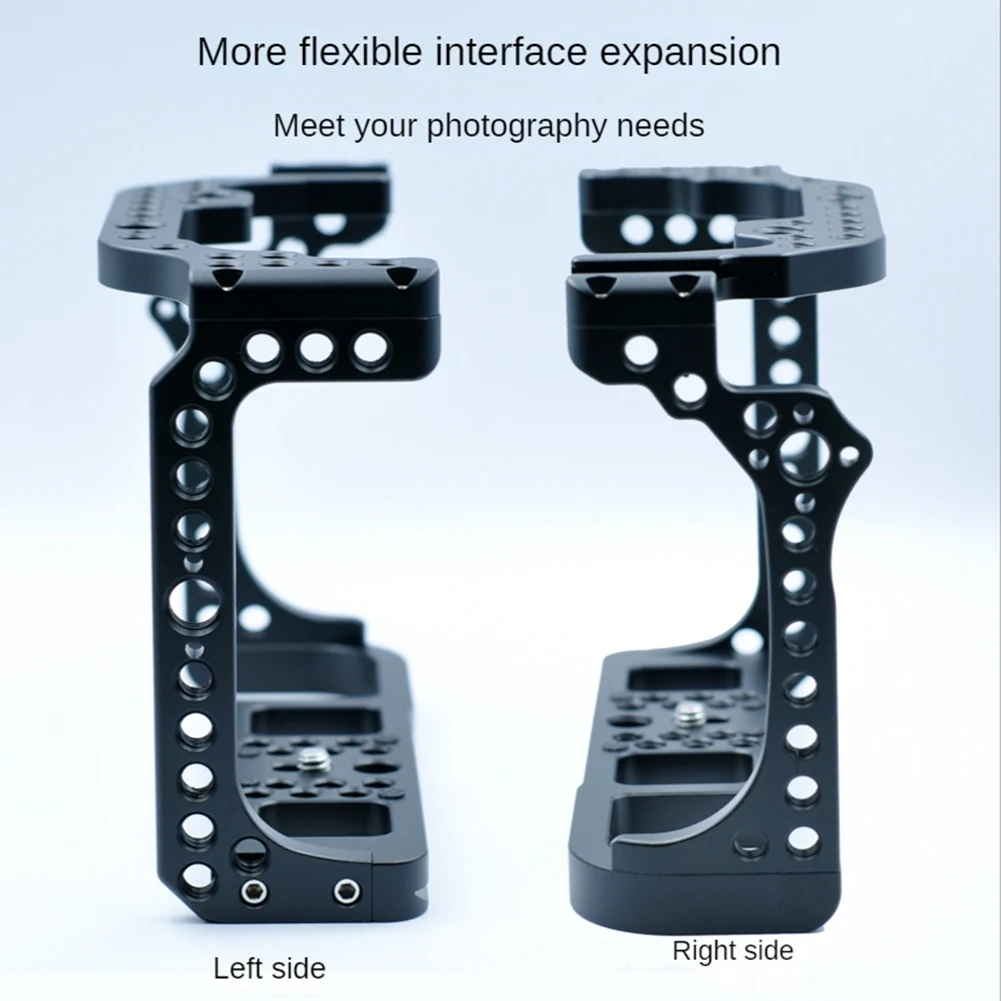 ●Camera Cage for R Feature with 1/4 3/8 Thread Holes for Magic Arm Microphone Fill Light Attachment-A57M