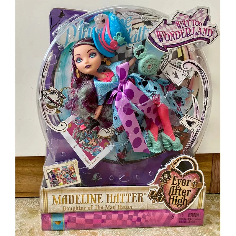 Ever After High Dolls Way Too Wonderland Madeline Hatter Doll Play Sets para crianças, brinquedos originais para meninas, presentes surpresas de aniversário