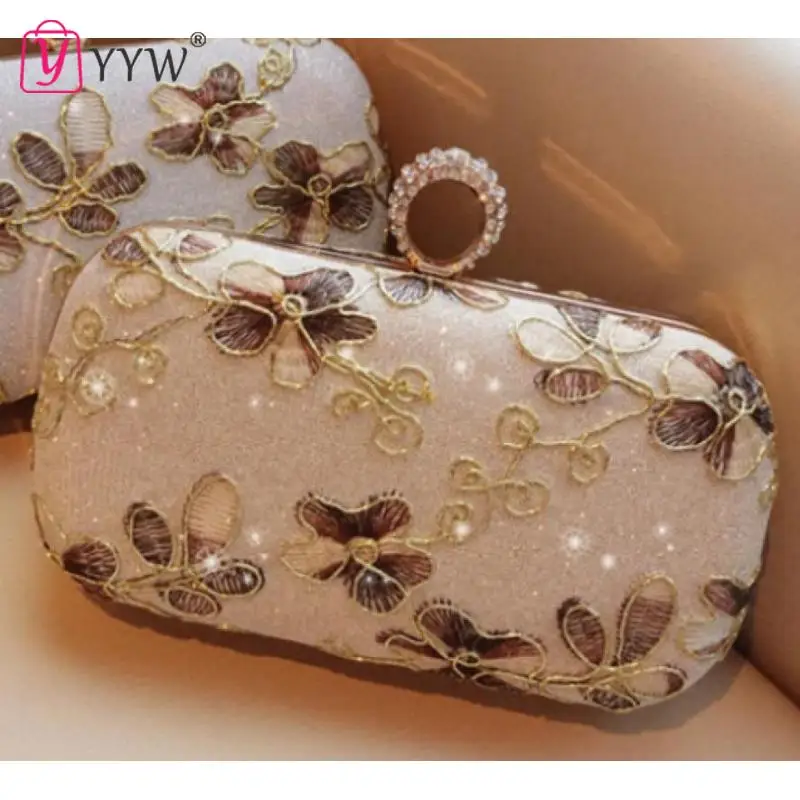 Luxury Embroidered Evening Bags Women  Designer Diamond Clutch For Party Bag Handbags Shoulder Crossbody Bags Messenger Female