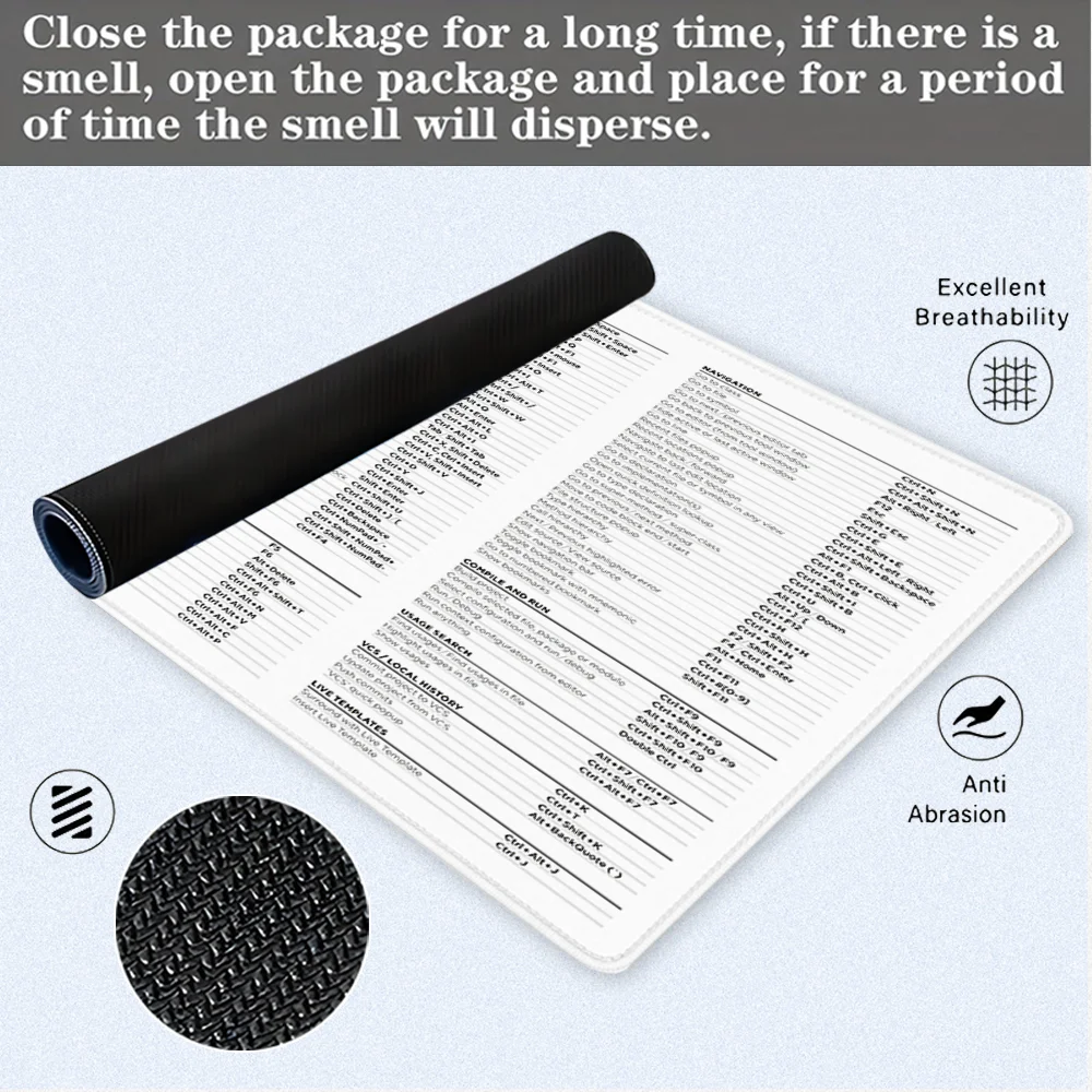 لوحة ماوس Intellij Idea Shortcuts XXL قاعدة مطاطية للألعاب مع حافة مخيطة ملحقات مكتبية غير قابلة للانزلاق لنظام التشغيل MacOS Windows #4