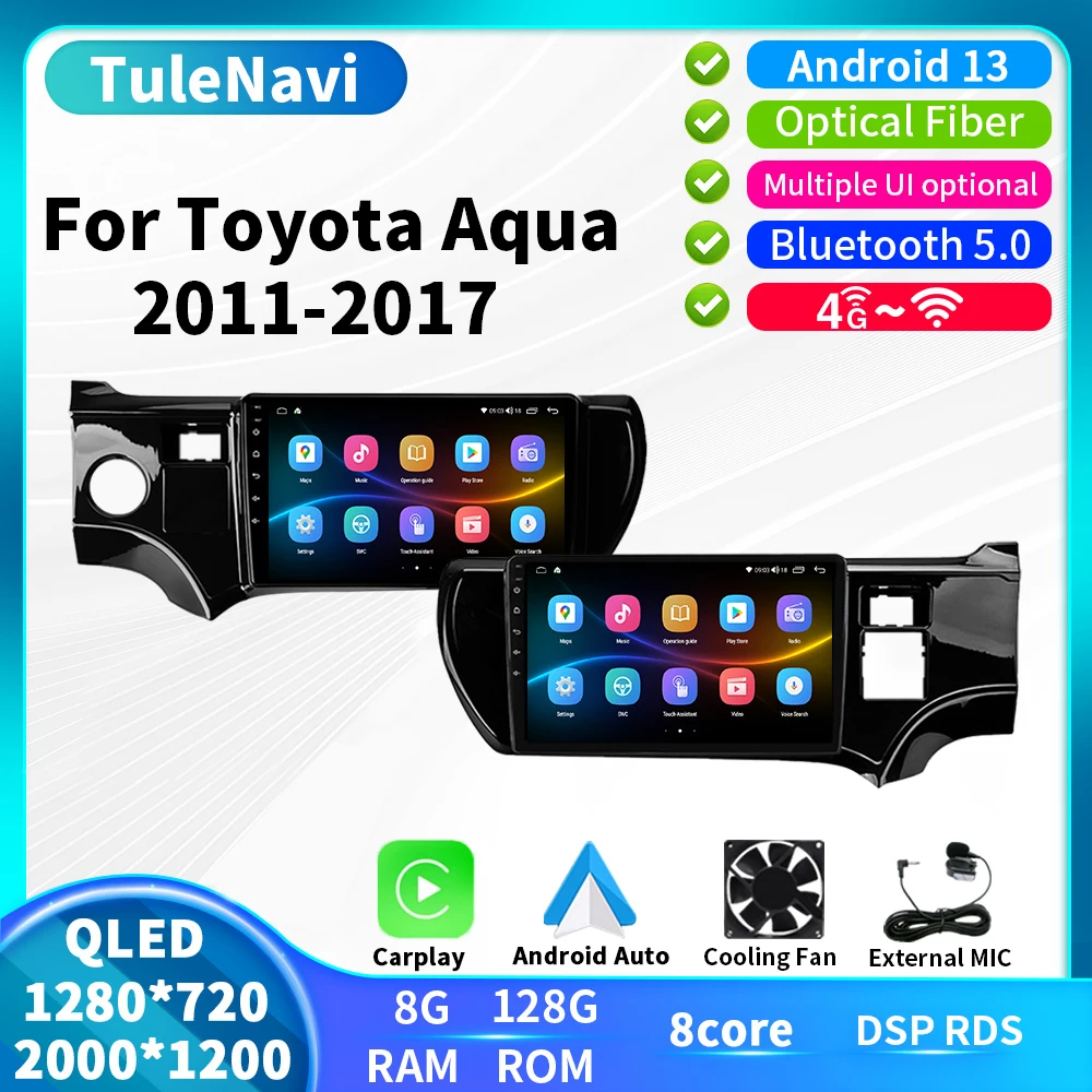 

T7/T7plus For Toyota Aqua 2011 - 2017 LHD RHD Car Radio GPS Navigation Multimedia Video Player Carplay 2din Head Unit