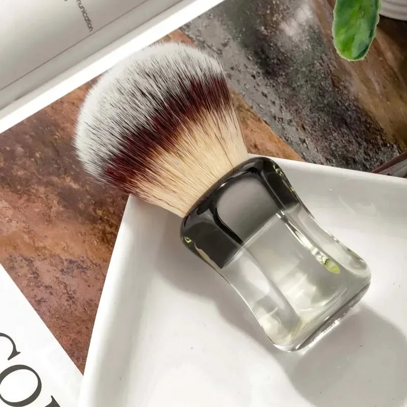 YAQI Robin Synthetic Hair Clear Handle Men Wet Shaving Brush Men Shaving Products