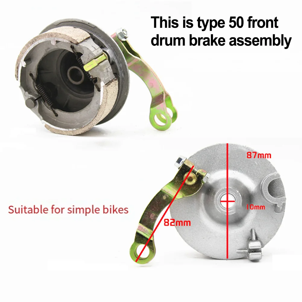 1 Set Of Front Drum Brake Assembly Electric Vehicle Front Drum Brake Assembly Cover Non-Slip Mute Electric Bike Accessories Part