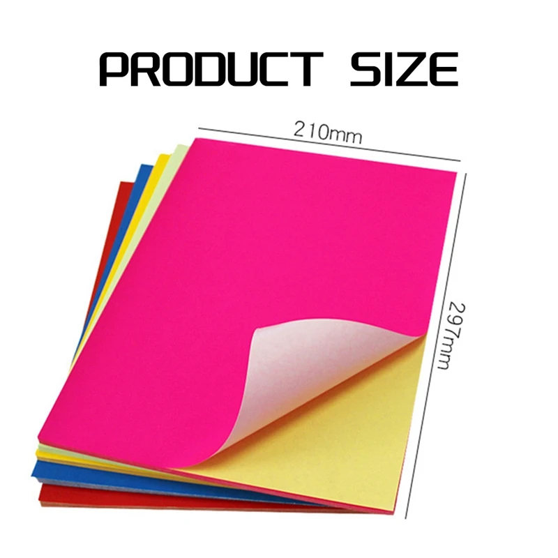 Sticker Paper 8.27X11.69 Inch For Laser/Inkjet Printers For Office School Fluorescent Orange