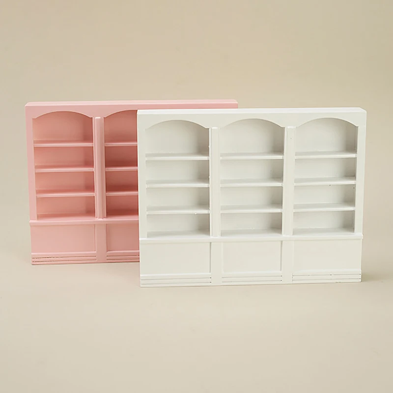 1:12 Dollhouse Miniature Display Cabinet Triple Cabinet Bookshelf Mini Furniture Model Doll House Living Room Decor Accessories