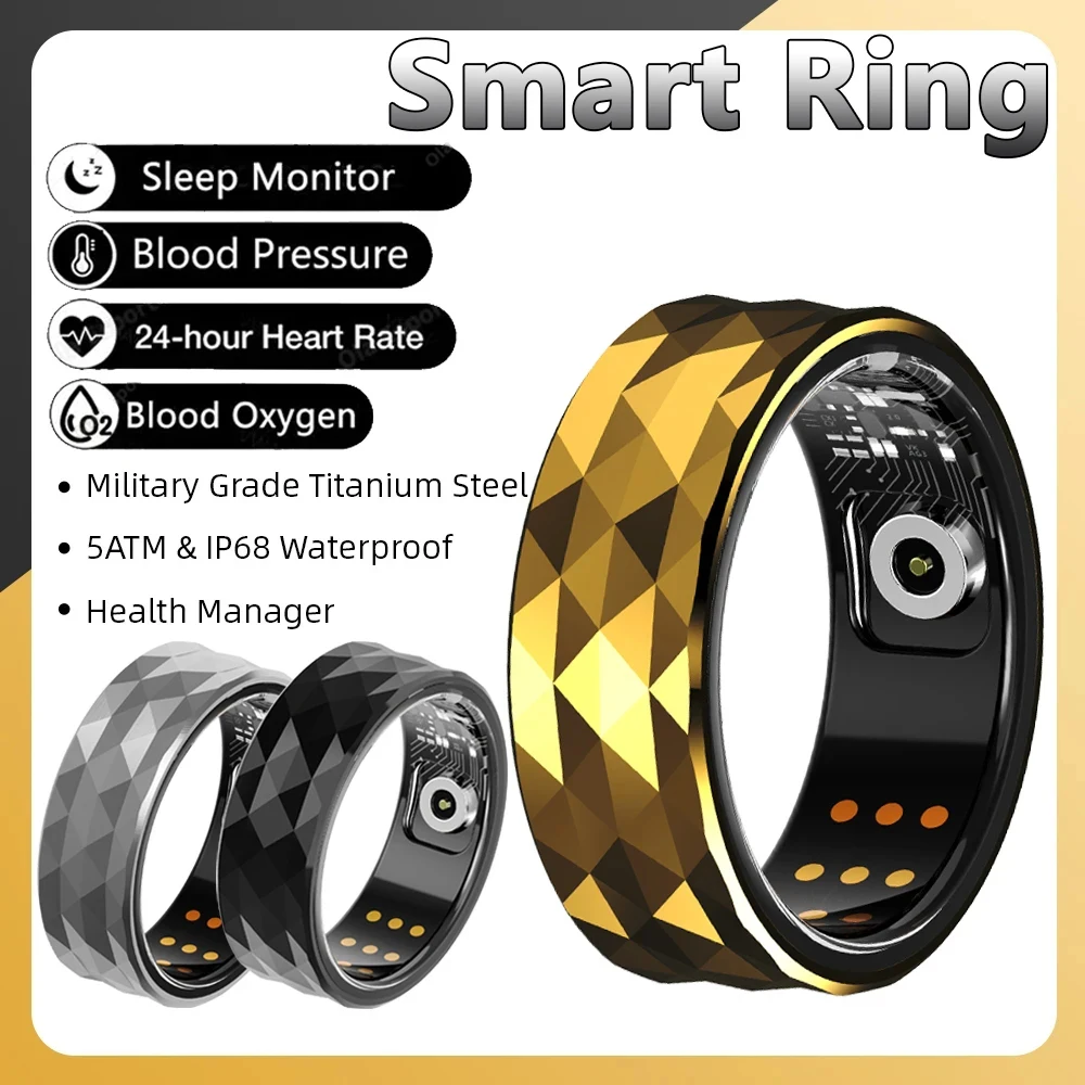 2024 New Women Smart Ring Men Heart Rate Blood Oxygen Health Tracker Ring Exercise Records Calorie Multi Sports Mode For XIAOMI