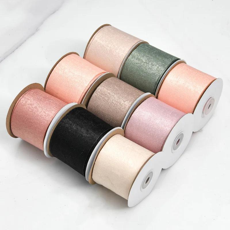 Double Sided Velvet Ribbon 4cm 10 Yards Gift Flower Packaging Bow Handmade Diy Christmas Decoration Clothing Sewing Accessories.