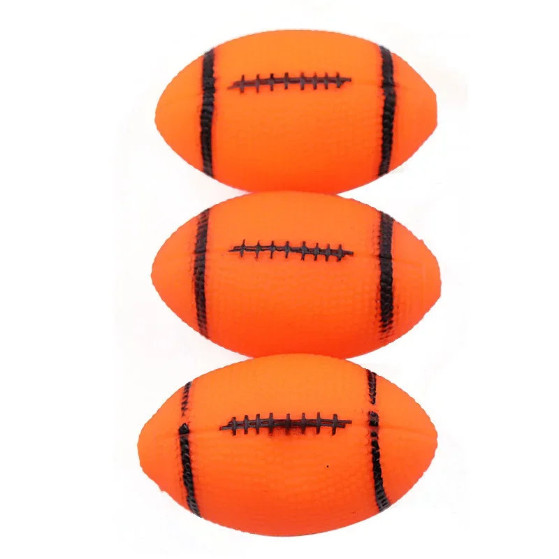 Pet Dogs Toys Sounding Chewing Squeaky Toy for Dogs Puppies Football Soccer Dogs Ball Training Rugby 1pc