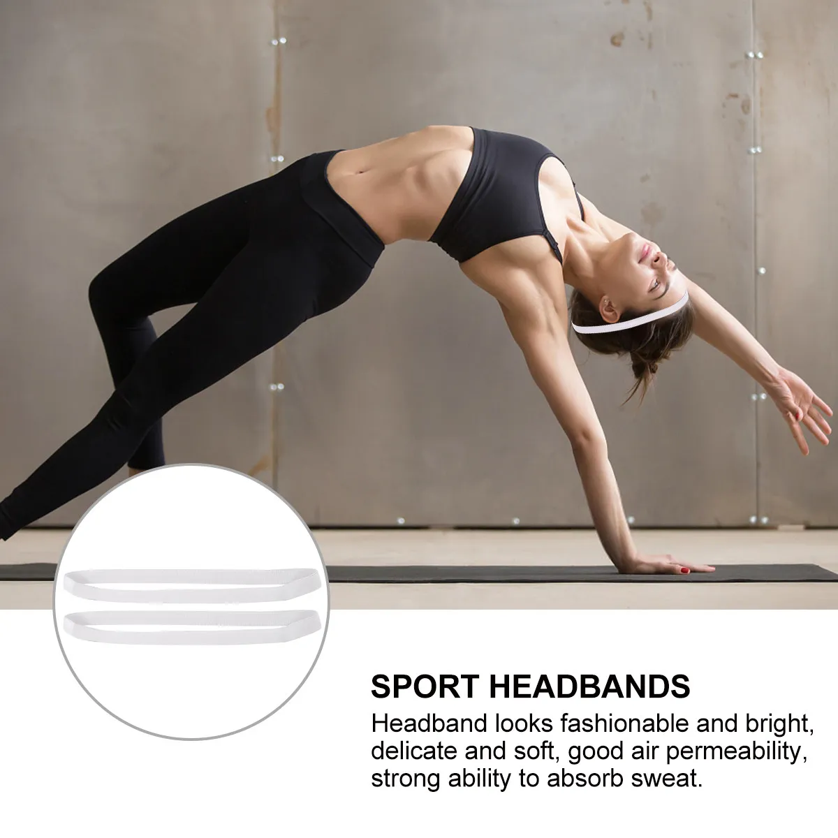 

5Pcs Sports Elastic Headbands Sweatproof Breathable Soft Non-Slip Hair Bands Running Yoga Workout Accessories for Men Women