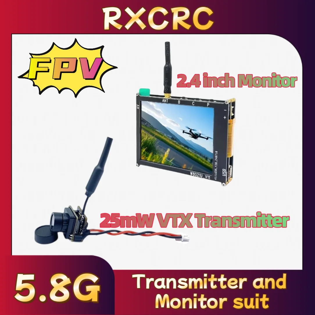 

RXCRC 5.8G 701U 25mW VTX transmitter FPV 2.4-inch MINI Monitor.for FPV Drones remote control vehicles fixed-wing aircraft, etc.