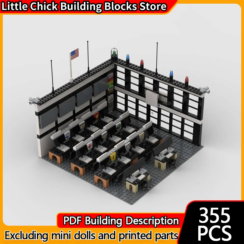 Street View Model MOC Building Bricks Emergency Operations Center Modular Technology Children Holiday Gifts Assemble Toys Suit