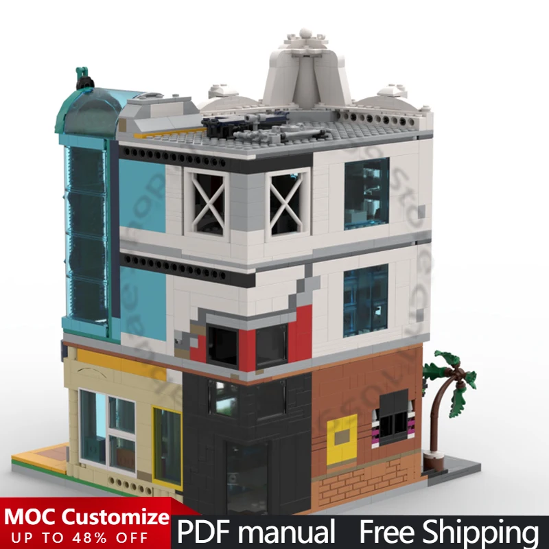 

1756 деталей Модульный конструктор «Городской Аркадный Центр» MOC, настраиваемый, развивающий, популярный дизайн, игрушка-конструктор DIY, подарок на день рождения