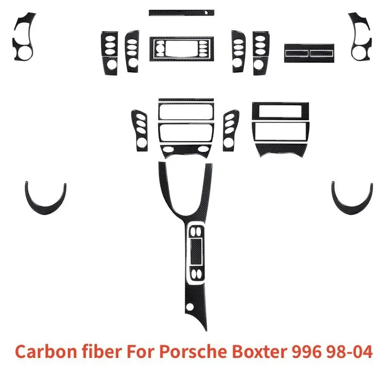 Panel de engranaje de ventana de Control central de salida de aire de fibra de carbono Interior para Porsche Boxter 996 98-04, pegatina, accesorios decorativos