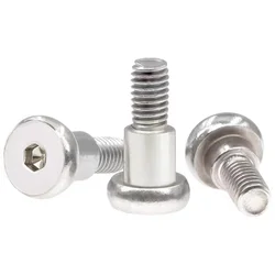 5Pcs 304 Stainless Steel Hexagon Flat Head Step Plug Setting Screws Half-Tooth Shoulder Shaft Limit