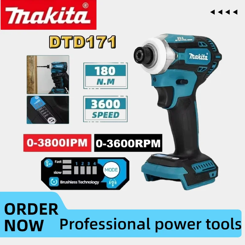 

Makita DTD171 18V Battery Powered Impact Driver Cordless Electric Screwdriver High Efficiency Drill Driver Power Equipment