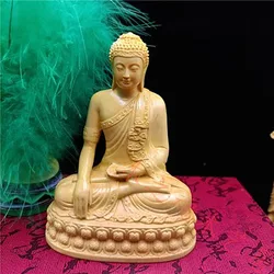 India Mini Shakyamuni Boxwood Figurines, 10cm Buddha Statues, Home Decoration, Collection Ornaments