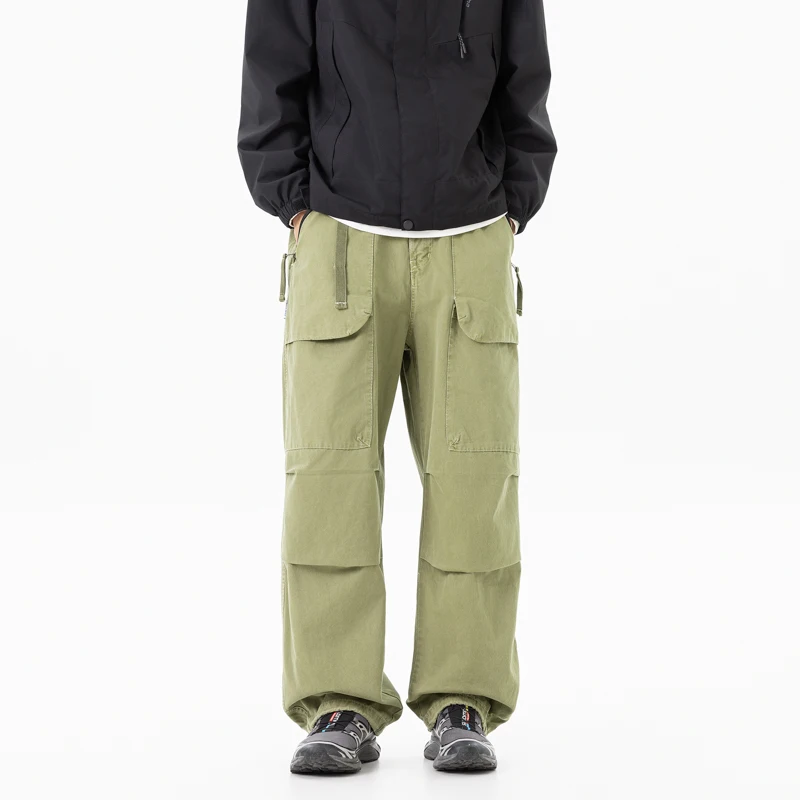 

Осень-зима 2023, новые легкие армейские хлопковые брюки с несколькими карманами для мужчин, свободные брюки с эластичной резинкой на талии и шнурком