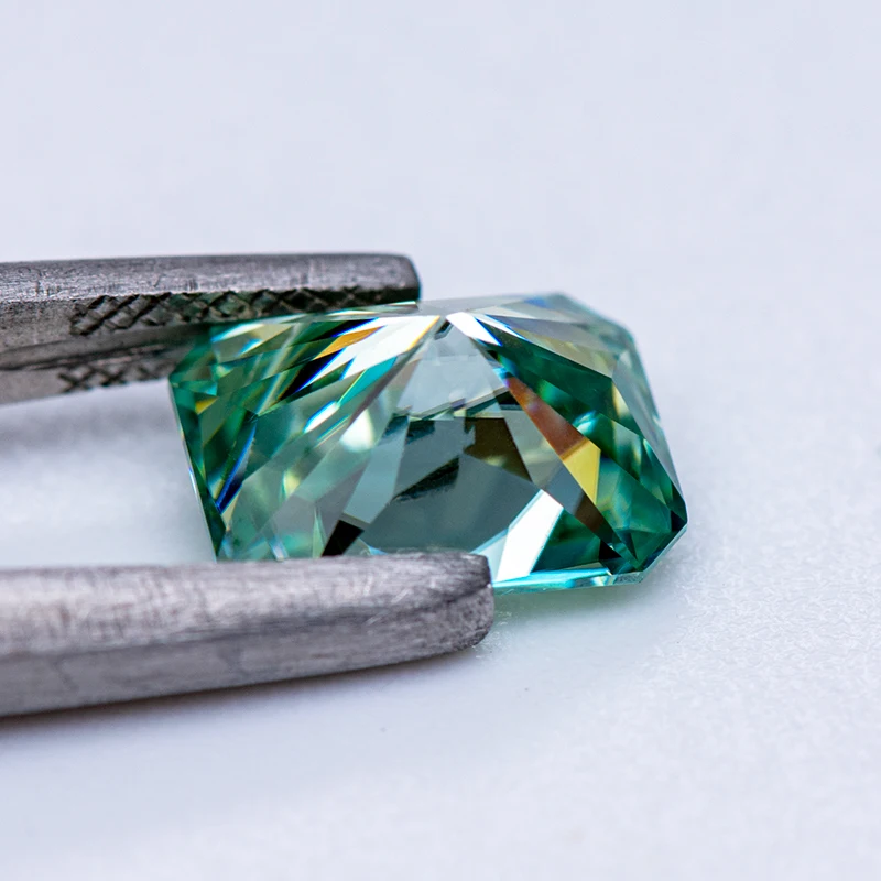 Moissanite Stone Natural Color Yellow Green Radiant Cut Lab Grown Diamond For Woman Charms Jewelry Making With GRA Certificate