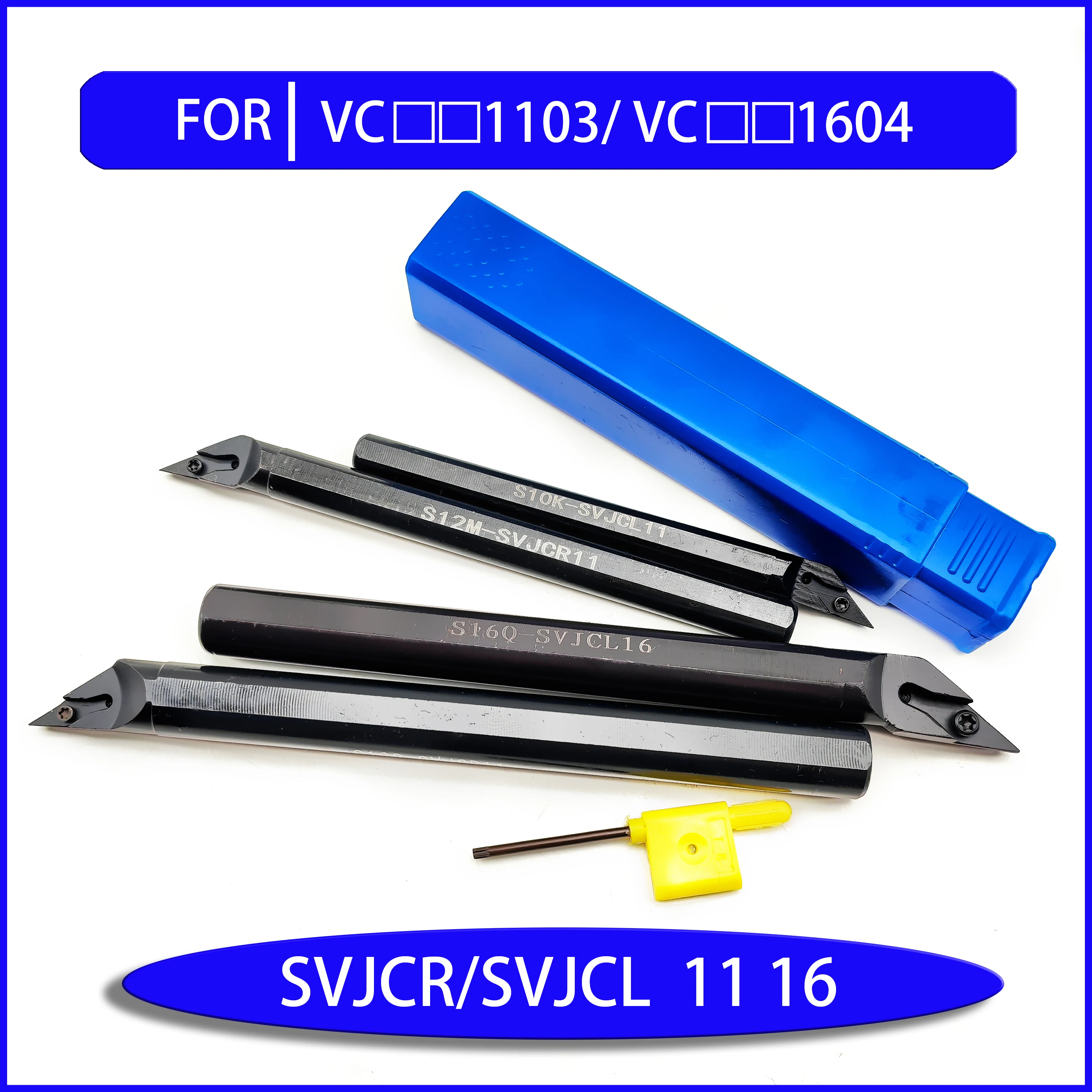 CNC tool holder S10K 12M 16Q 20R 25S-SVJCR SVJCL 11 16 for inner hole machining, suitable for VCMT1103 VCGT1103 VCMT604 VCGT604