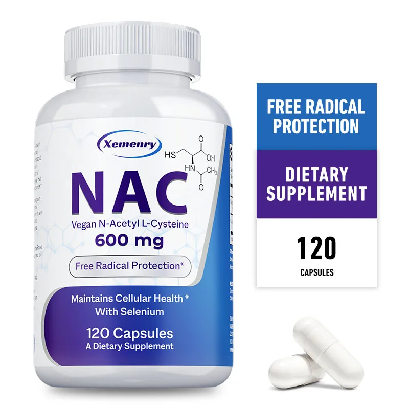 

NAC Capsules 600mg - Beneficial for Lung Health and Immune Support, Liver Support and Antioxidants, and Replenishes Energy