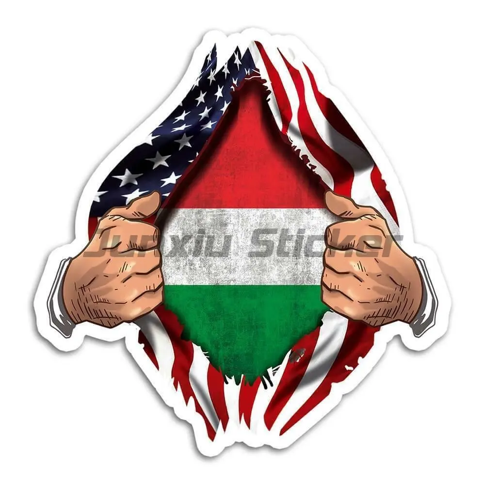 Hungary Flag Car Sticker Wall Sticker Helmet Motorcycle Decoración Car Stickers Window StickersStyling Country Code H Decal