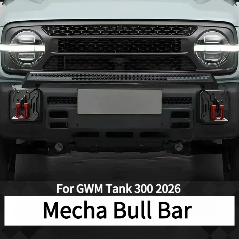 For GWM Tank 300 2026 Bull Bar Mecha Edition Front Bumper Upgrade Fog Light Bracket Crash-Resistant Front Guard Car Accessories